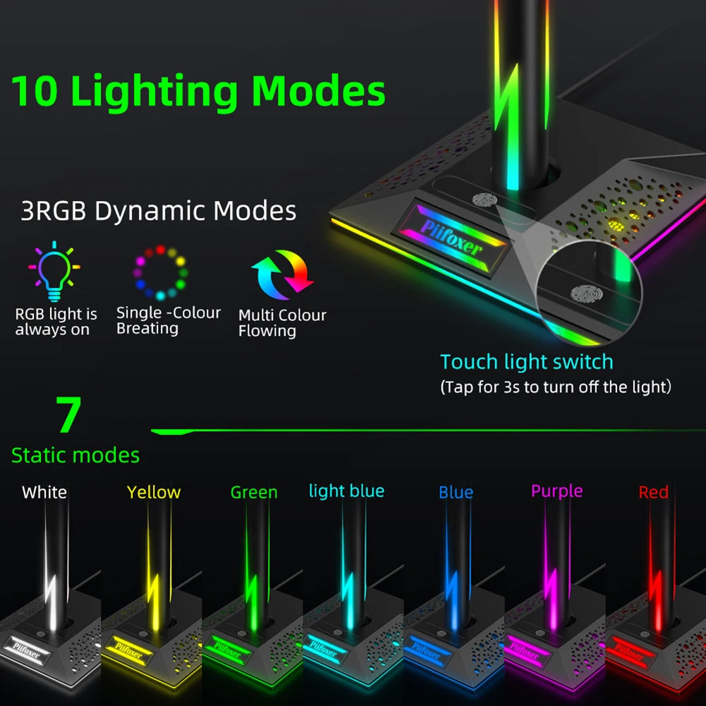 Headphone Stand with LED Lighting